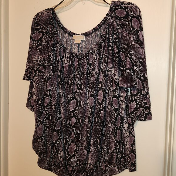 Michael Kors Reptile/Snakeskin Print Top Plus Size 3X - Picture 1 of 4